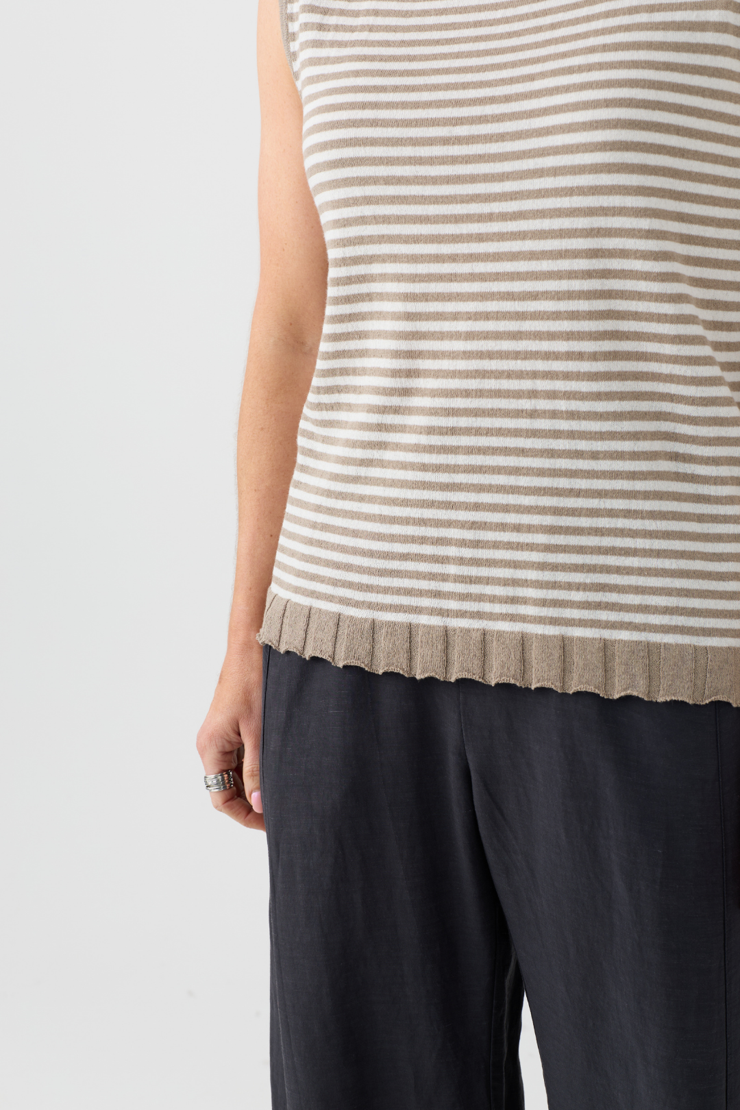 Lurdes Bergada Toasted Stripe Knit Top