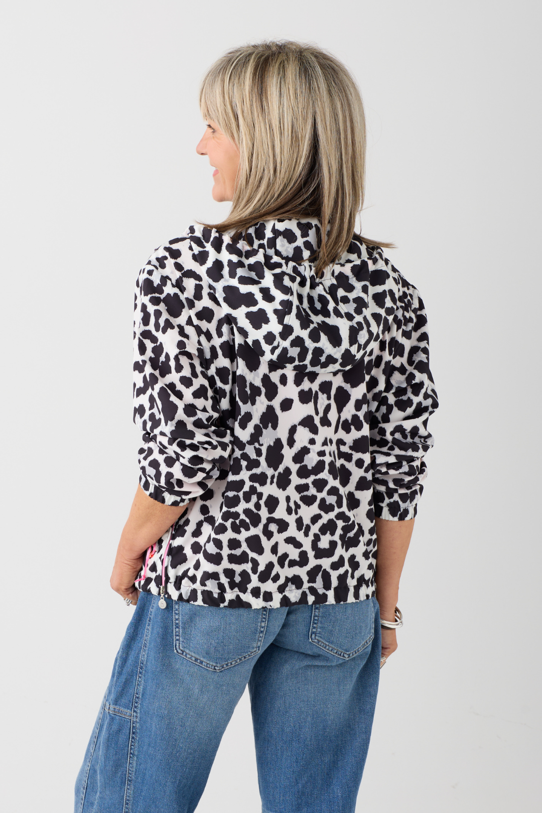 FF Black Animal Print Hooded Jacket