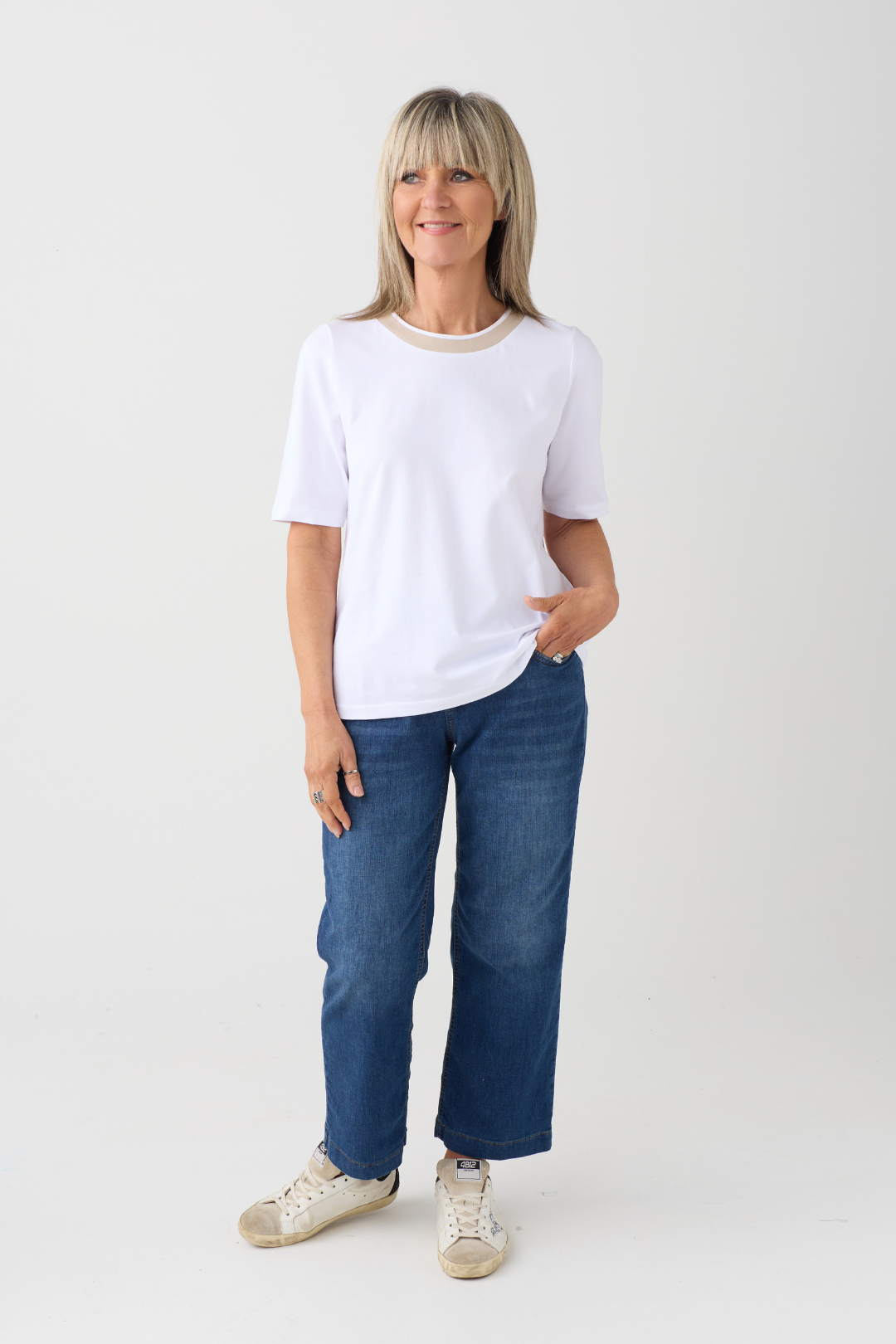 Margittes White/Taupe T-Shirt
