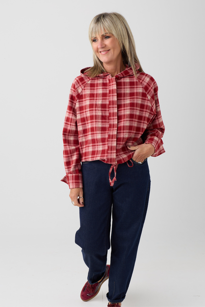 TSP Red Checked Hooded Jacket