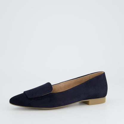 Paul Green Samtziege Navy Blue Court Shoe