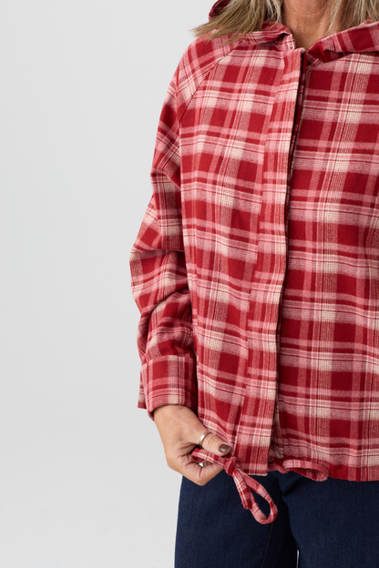 TSP Red Checked Hooded Jacket