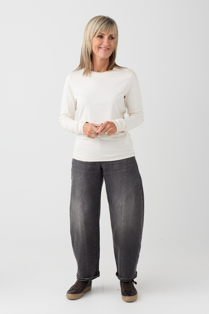 Margittes Cream Long Sleeve Top