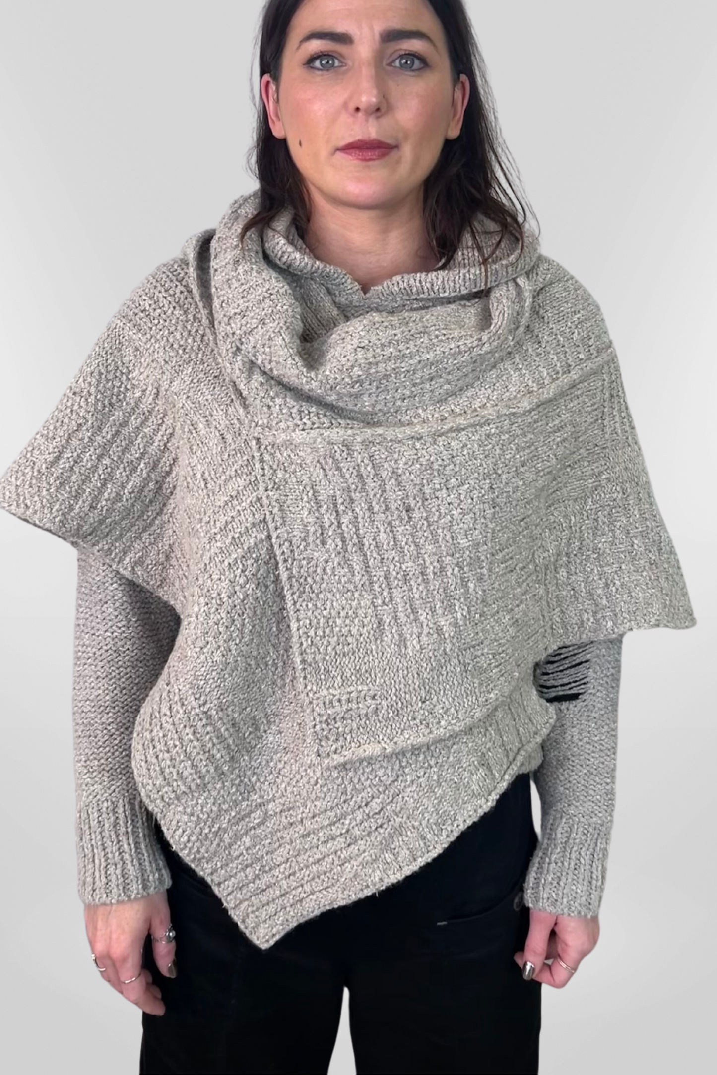 Lurdes Bergada Beige Scarf Cape