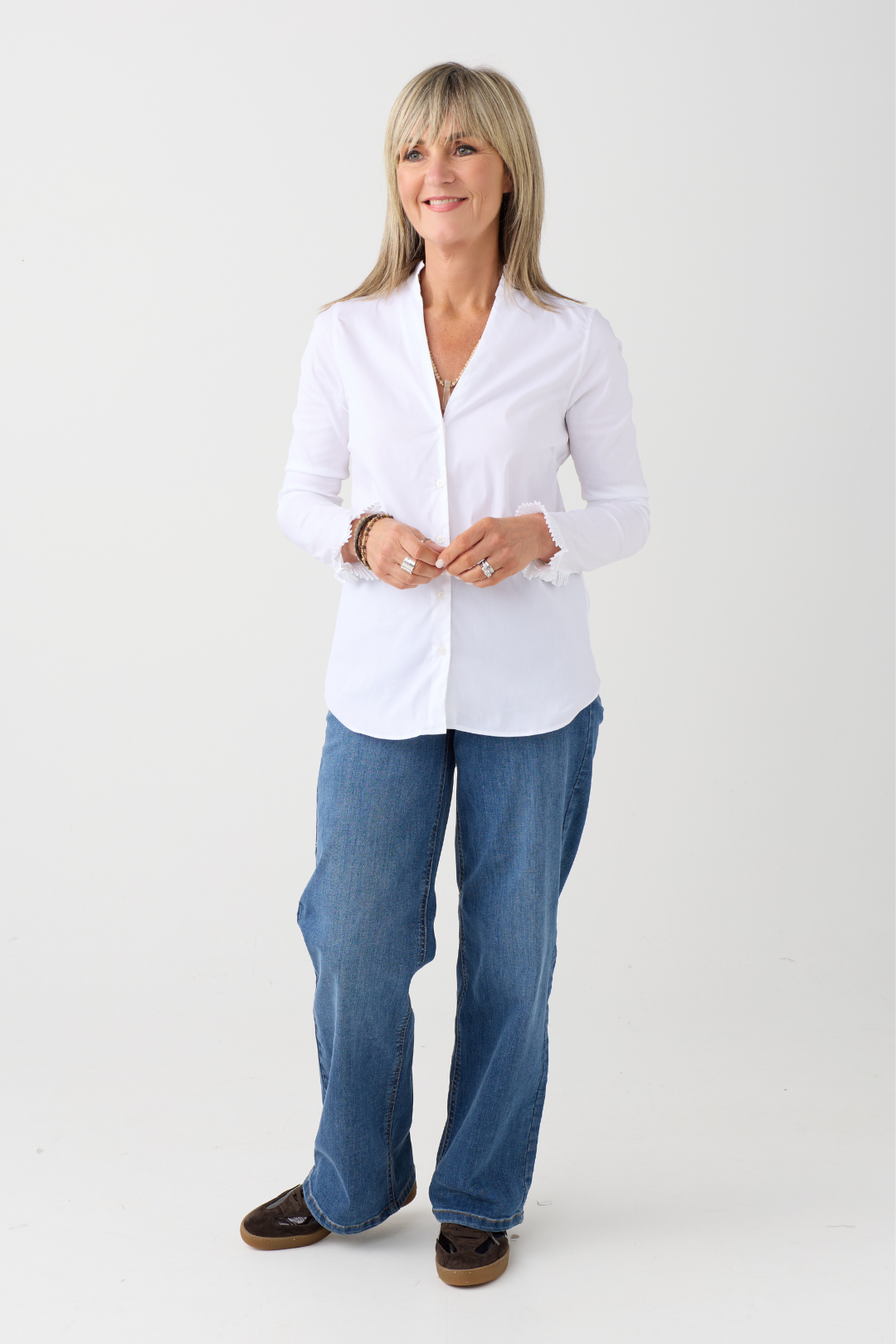 Mos Mosh Hassie White Pleat Shirt