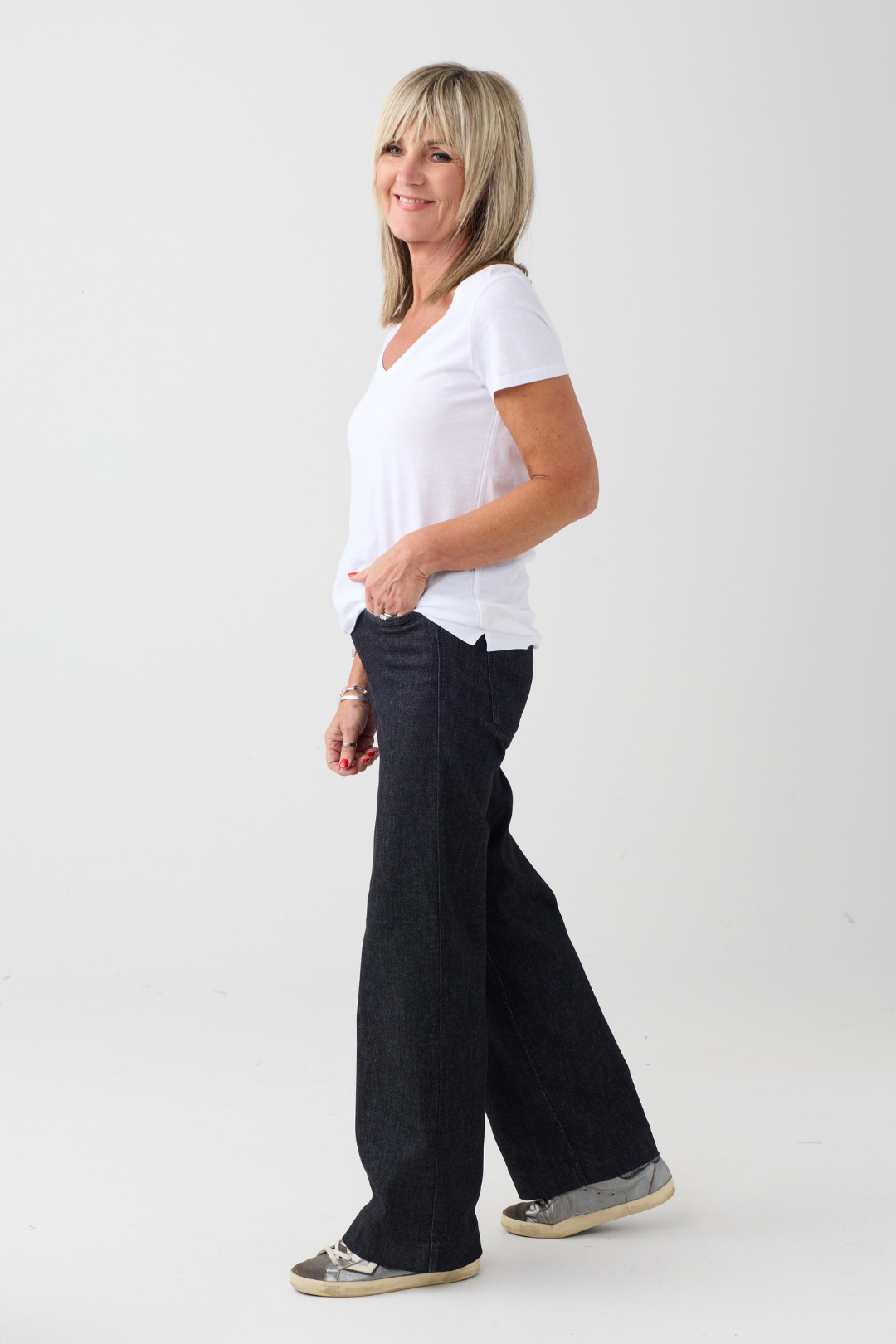 Mac Dream Wide Black Fashion Rinsed Jeans