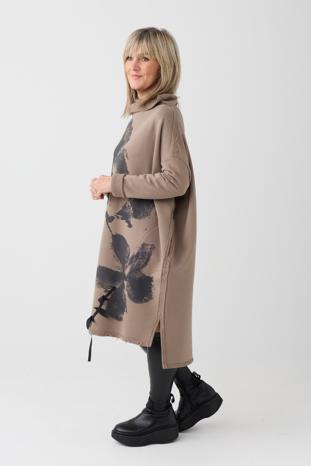 Kedziorek Taupe Printed Dress 5556