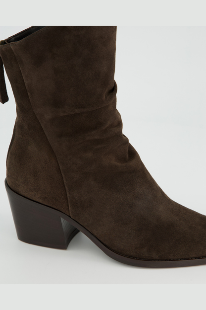 Paul Green Mocca Soft Suede Heeled Boot