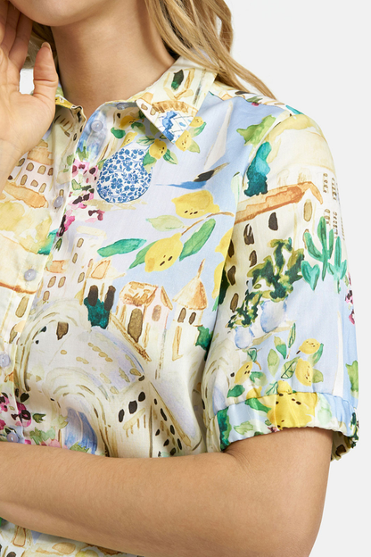 Milano Light Blue Print SS Blouse
