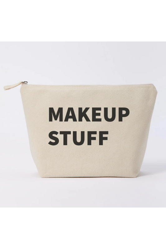 Large Natural ' MAKEUP STUFF' Pouch