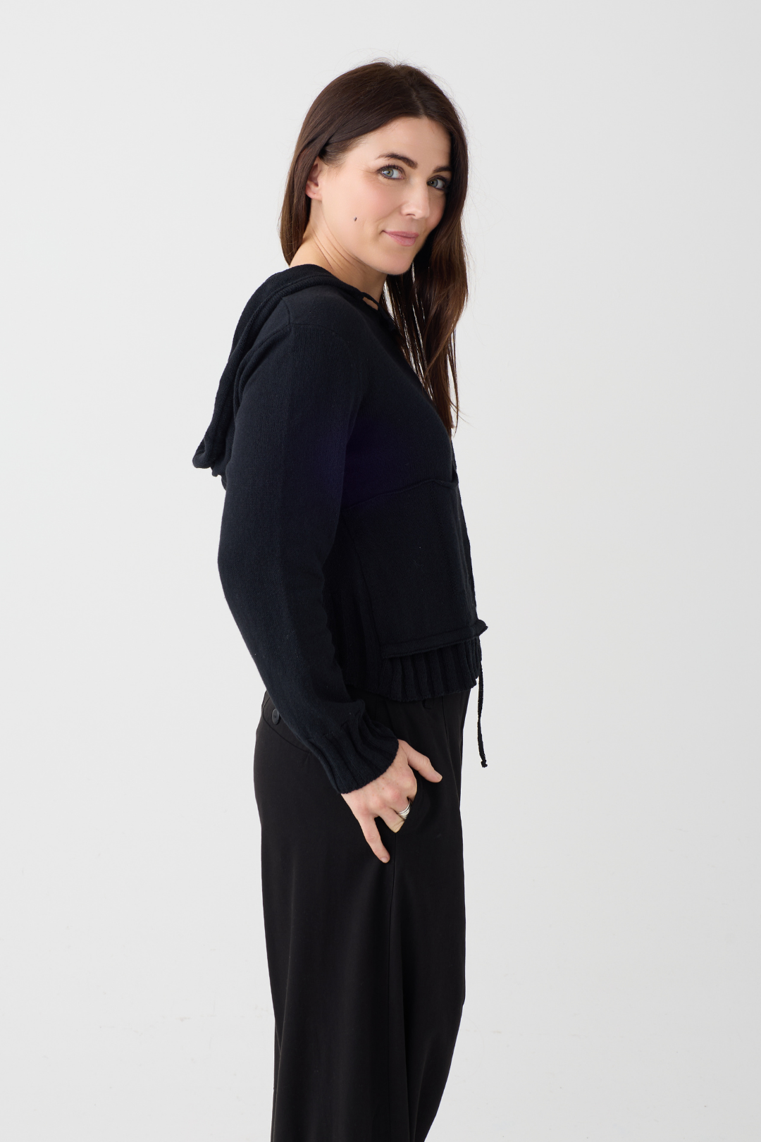 Lurdes Bergada Black Zip Cardigan 803