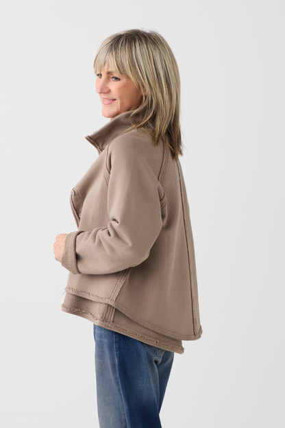 Kedziorek Taupe Dipped Hem Jacket 5554JL