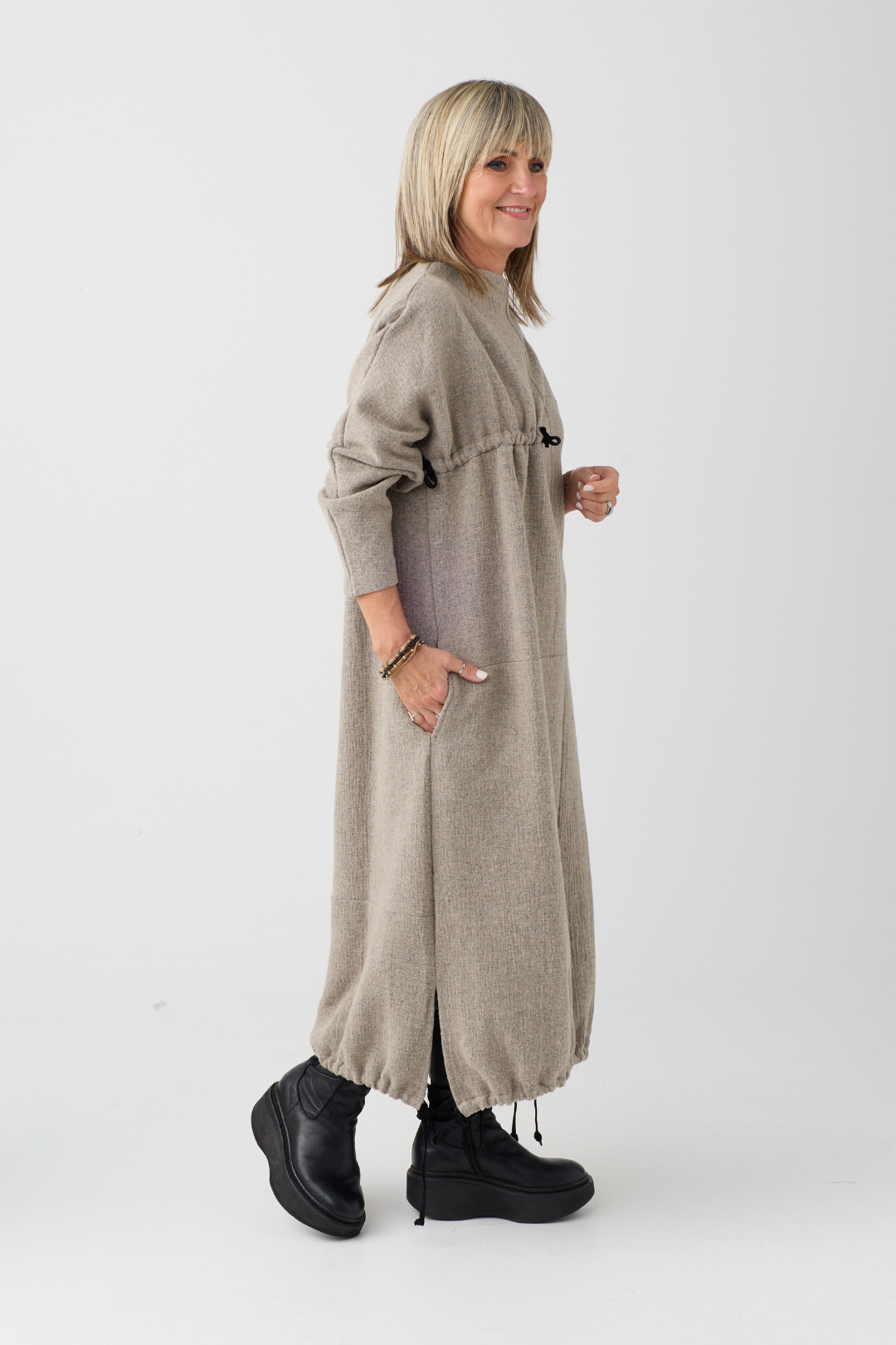 My Soul Sand Crincle Dress 5052