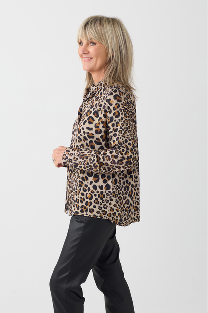 Milano Caramel Animal Print Blouse