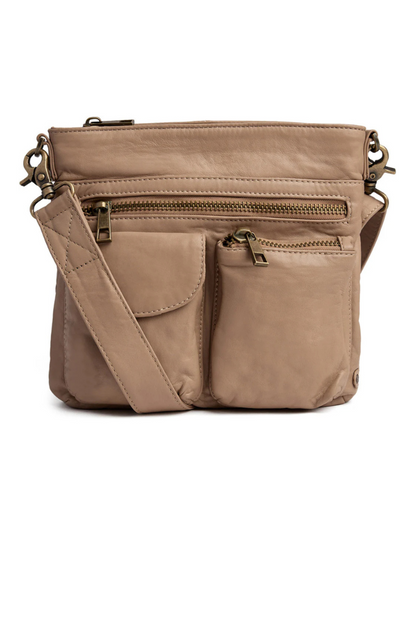 Depeche Latte Cross Body Bag /Front Pockets