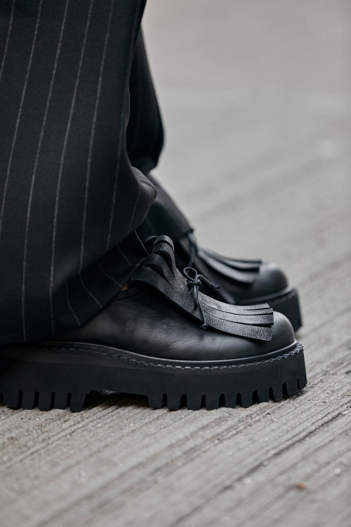 Lofina Black Fringe/Lace Shoe