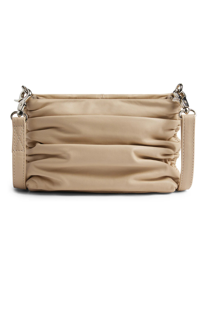 Depeche Vanilla Ruched Clutch Bag