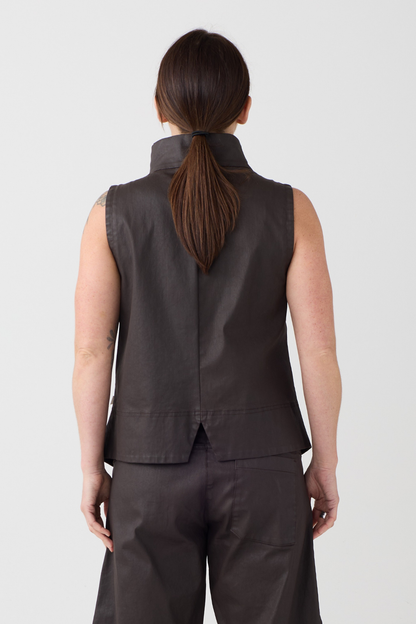 Lurdes Bergada Brown Coated Waistcoat 280