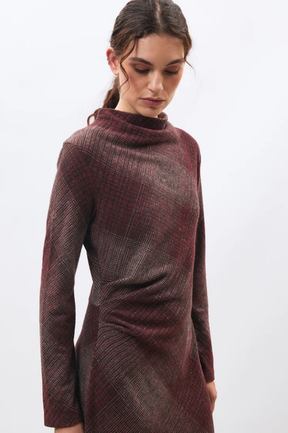 Humility MINORI Burgundy Plaid Dress