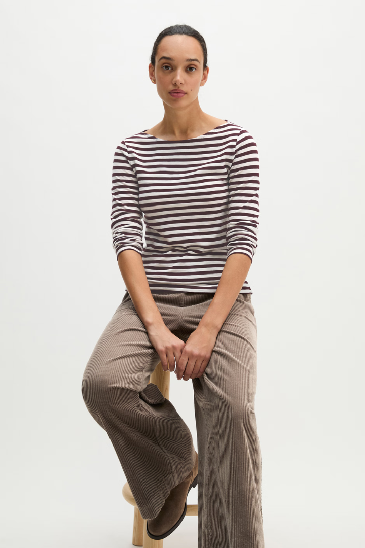 Marc O'Polo Dark Red Stripe LS Top