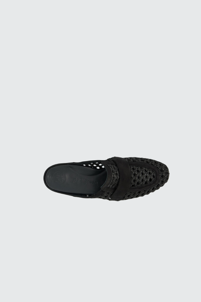 Paul Green Black Nubuk/Sisal Mule