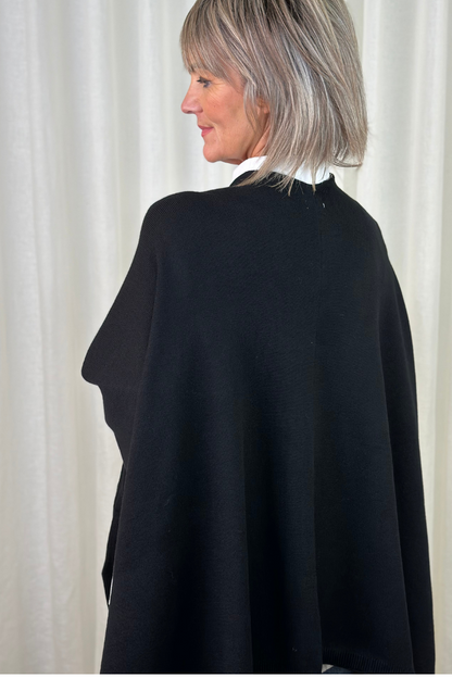 Black Pull Through Poncho