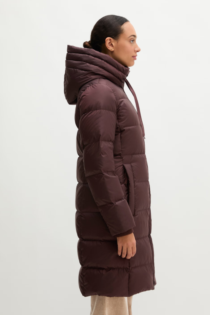 Marc O'Polo Black Cherry Hooded Longline Coat