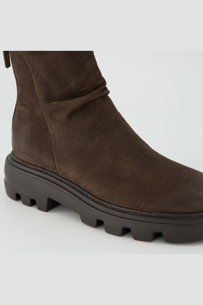 Paul Green Brown Grained Nubuk Ankle Boot