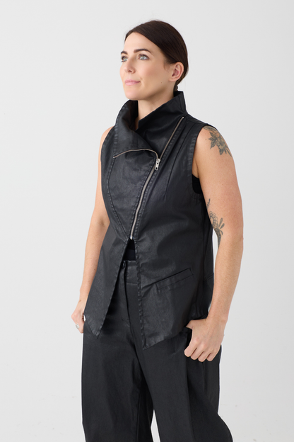 Lurdes Bergada Black Coated Waistcoat 280
