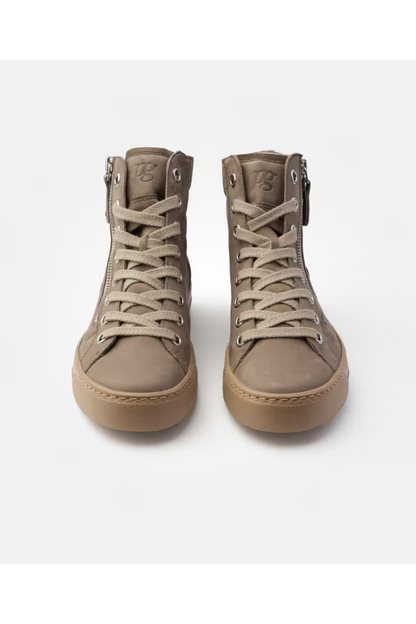 Paul Green Nubuk Taupe High Top Trainers