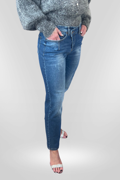 Mac Criss Cross Straight Authentic Blue Jeans