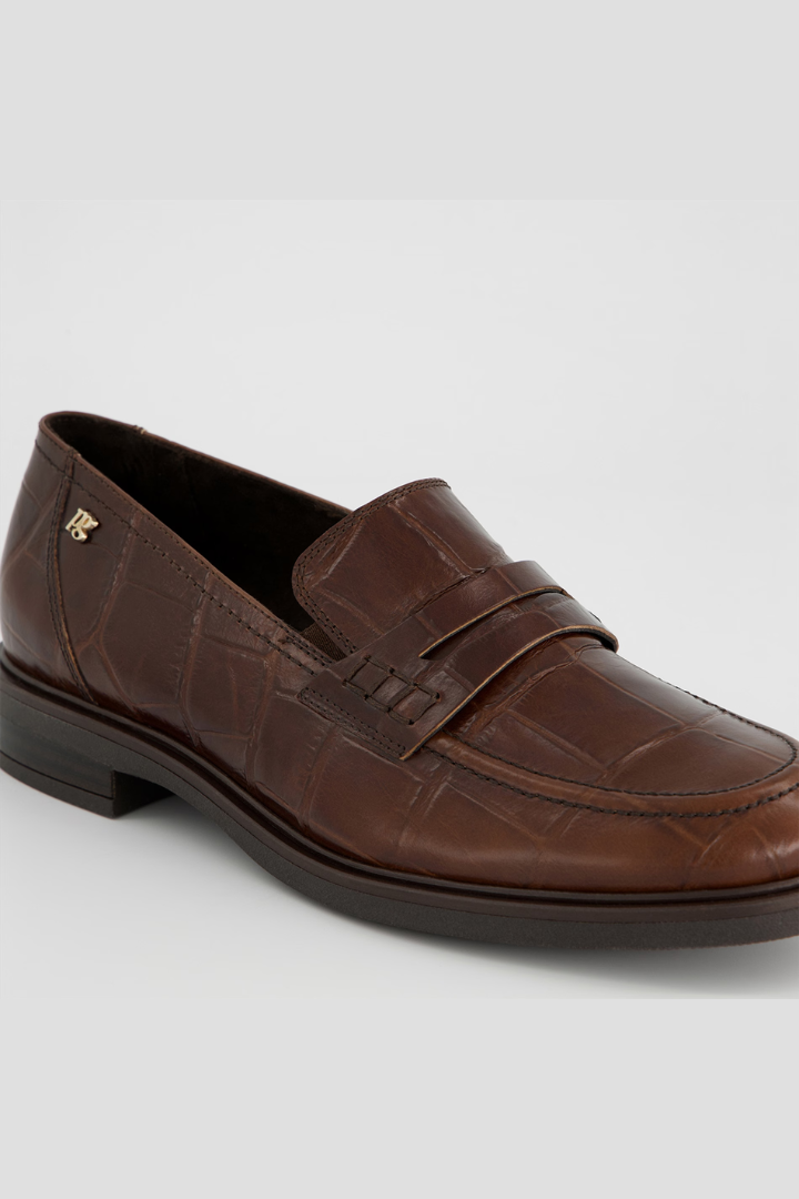 Paul Green Brown Big Croco Nougat Loafer