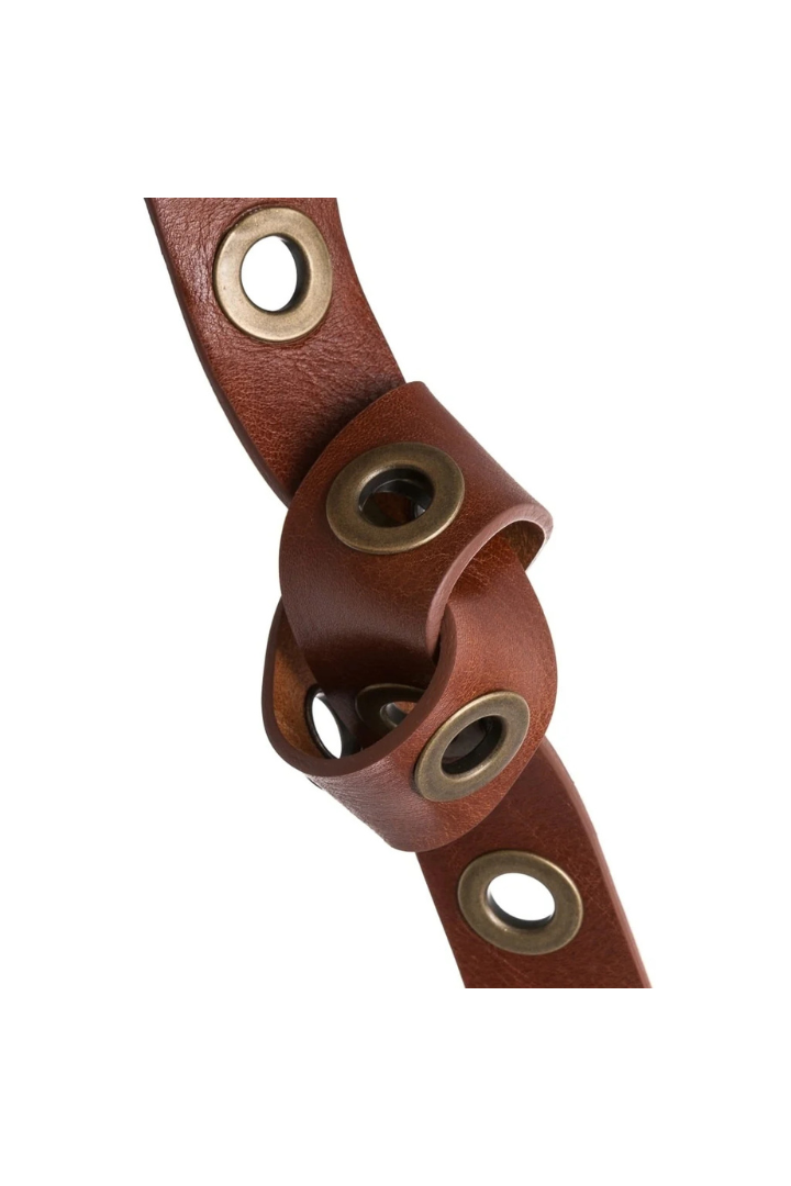 Depeche Cognac Large Eyelets Jeans Belt