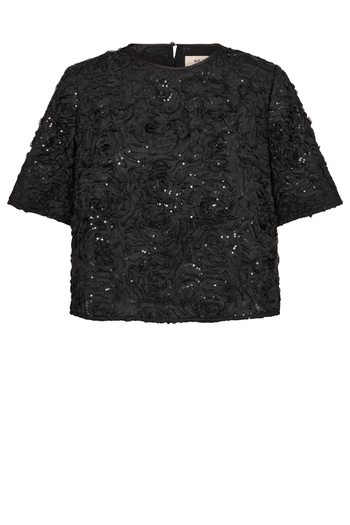Mos Mosh Reya Sequin Black Top