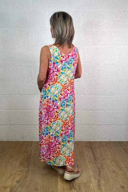 Milano Colourful Print Sleeveless Dress