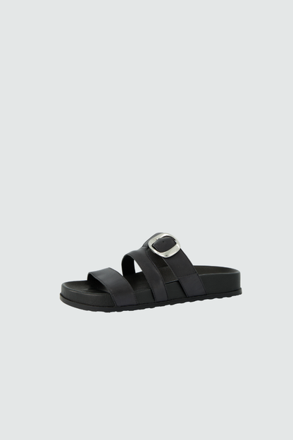 Paul Green Black/Silver Buckle Sandal