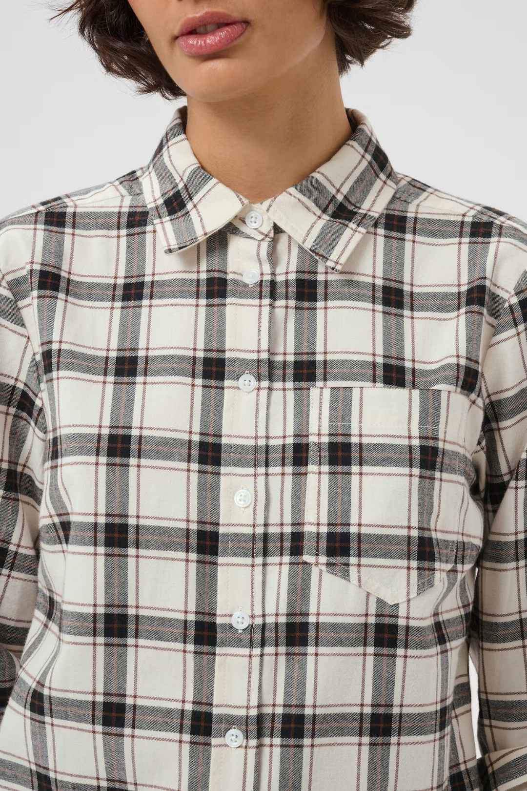 Part Two Yana Dark Navy Mole Check Shirt