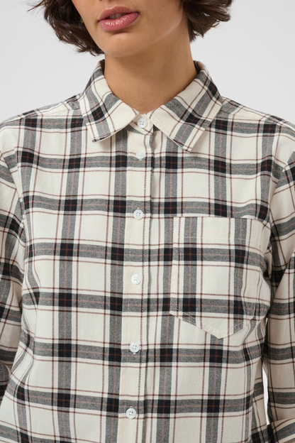 Part Two Yana Dark Navy Mole Check Shirt