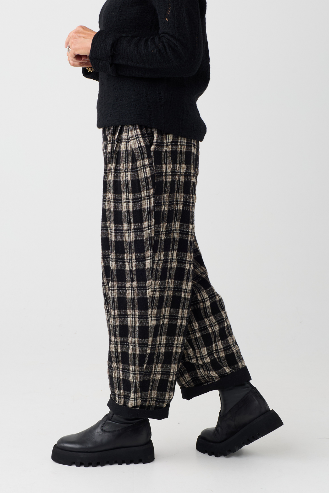 el2 Black/Cream Check Trouser 8056