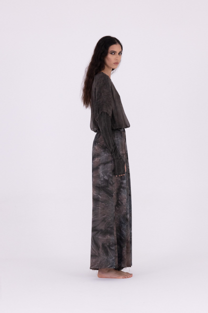 Sanctamuerte Bengal Brown Palazzo Trousers