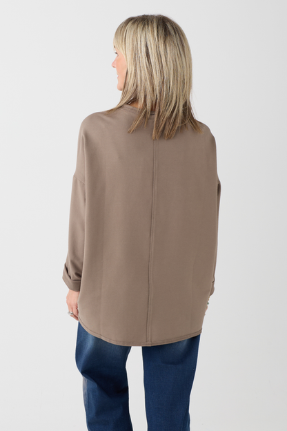 Kedziorek Taupe Hand Printed Top 5530