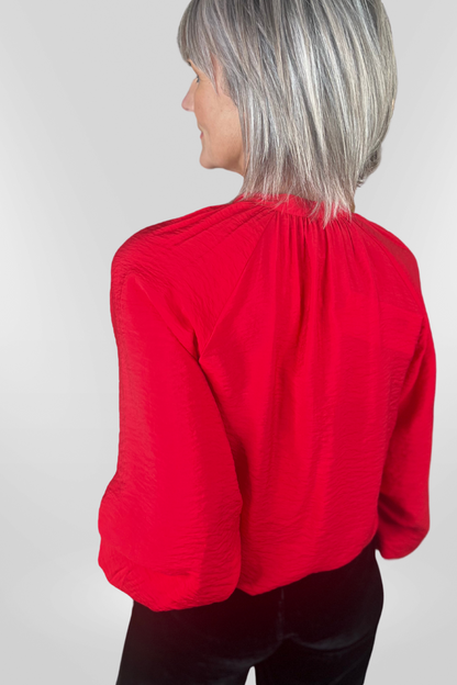 Part Two Salsa Red Melba Blouse