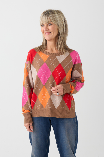 Milano Chilli Print Round Neck Jumper