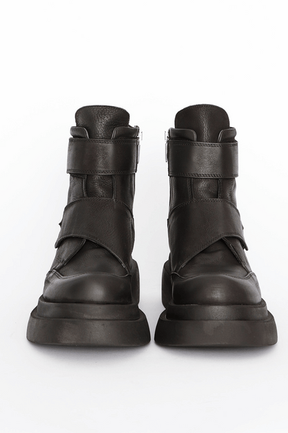 Lofina Black Double Velcro Boot w/Zip