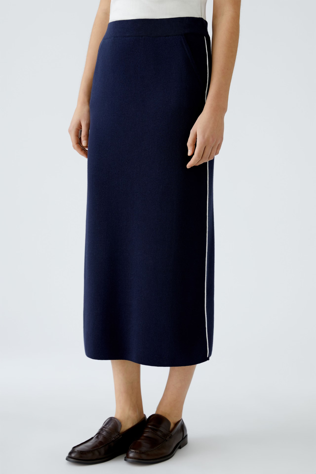 Oui Rock Dark Blue Knitted Skirt