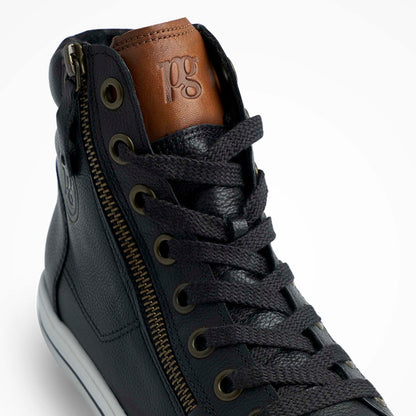 Paul Green M.Calf/W.Kid Black/ Cognac High Tops