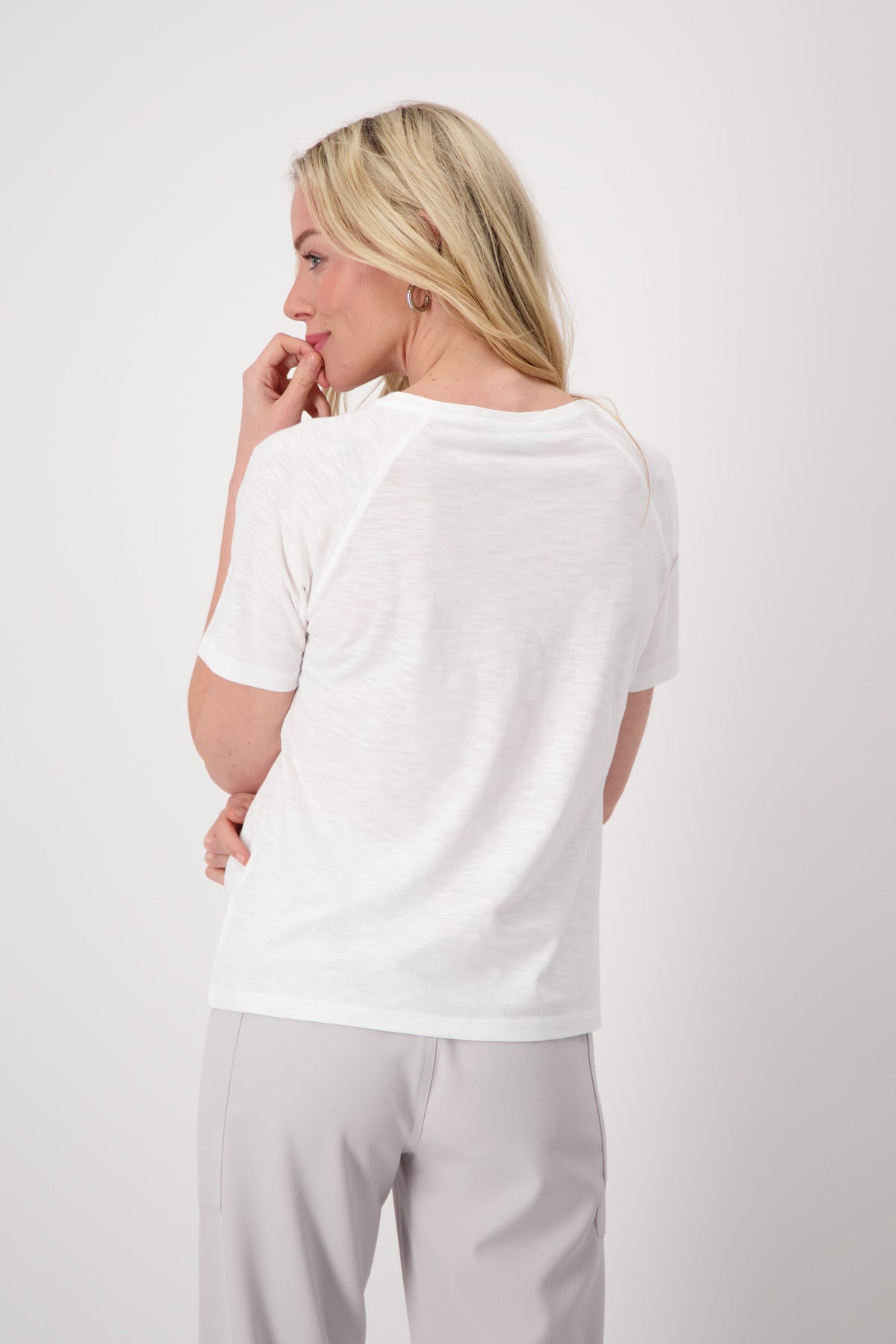 Monari Off-White T-shirt with Book Print