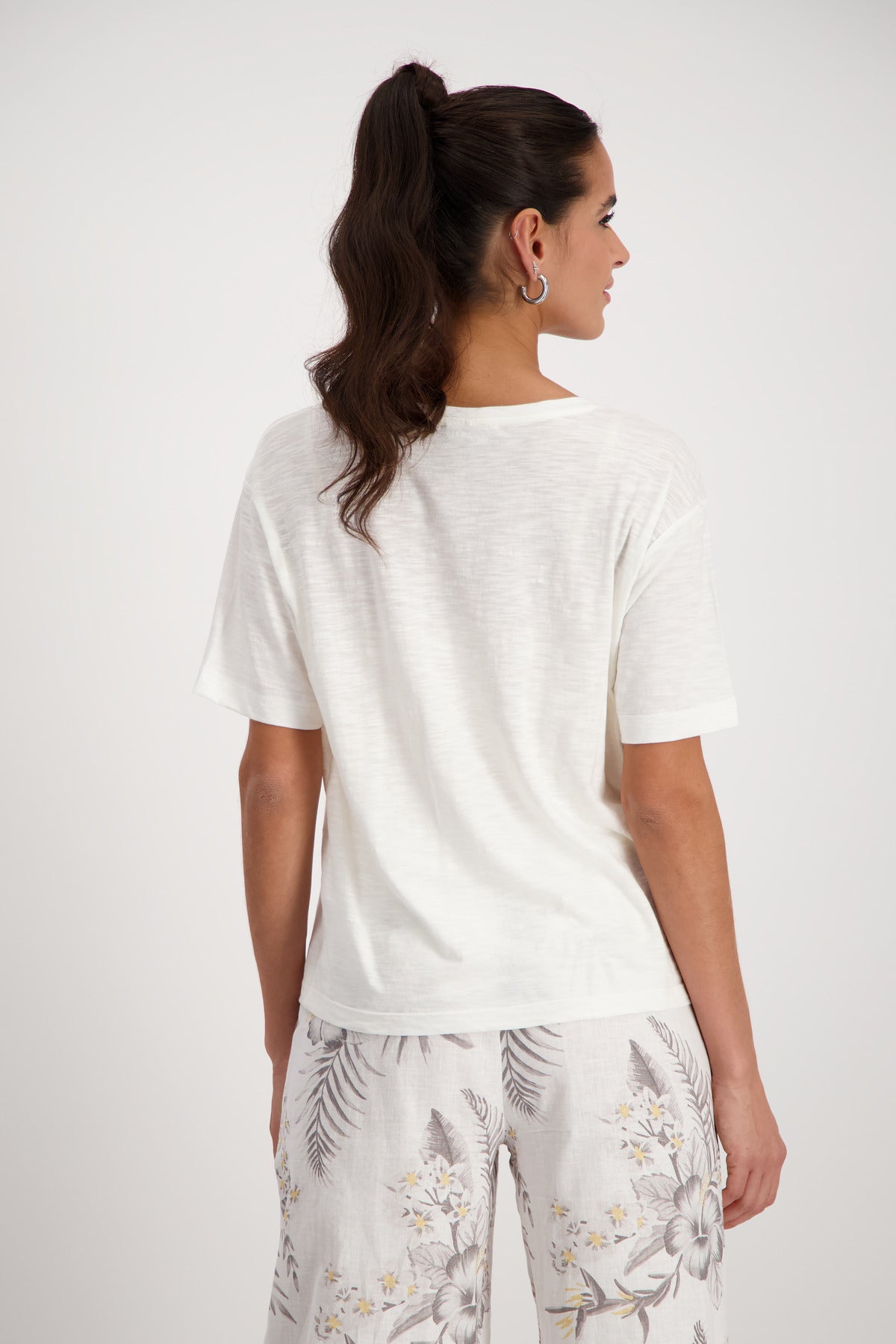 Monari Off White T-shirt with Rhinestones