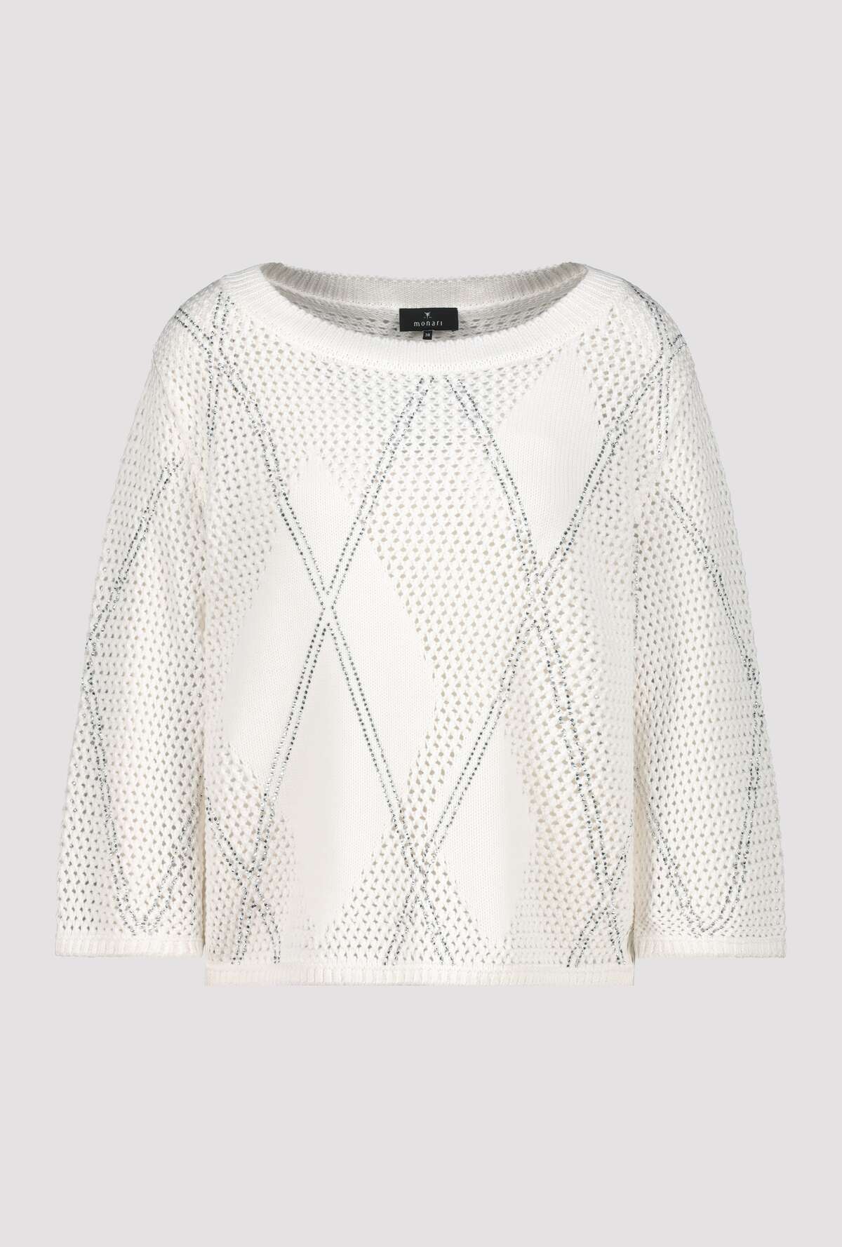 Monari Off White Jumper with Rhinestones