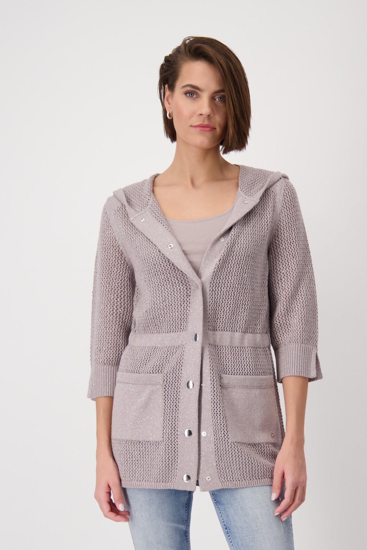 Monari Dark Linen Cardigan